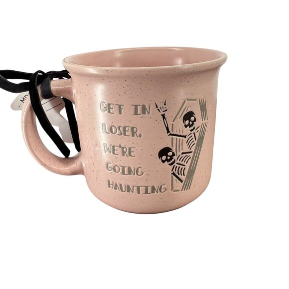 Halloween Mean Girls Get In Loser, We're Going Haunting Skeleton Coffin Pink Mug - Picture 3 of 16